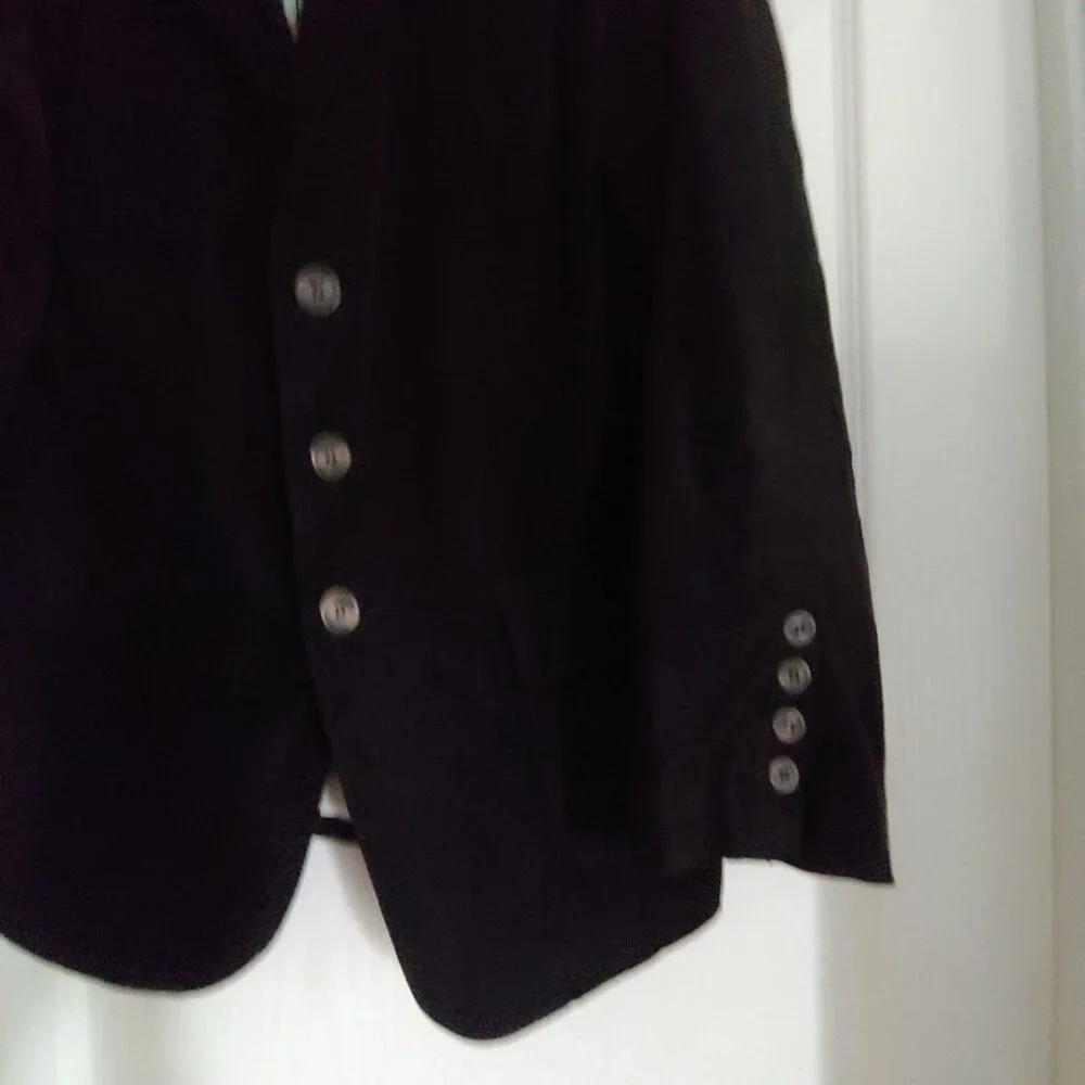 Kinetix Mens Black Corduroy Preppy Academia Business Casual Blazer L